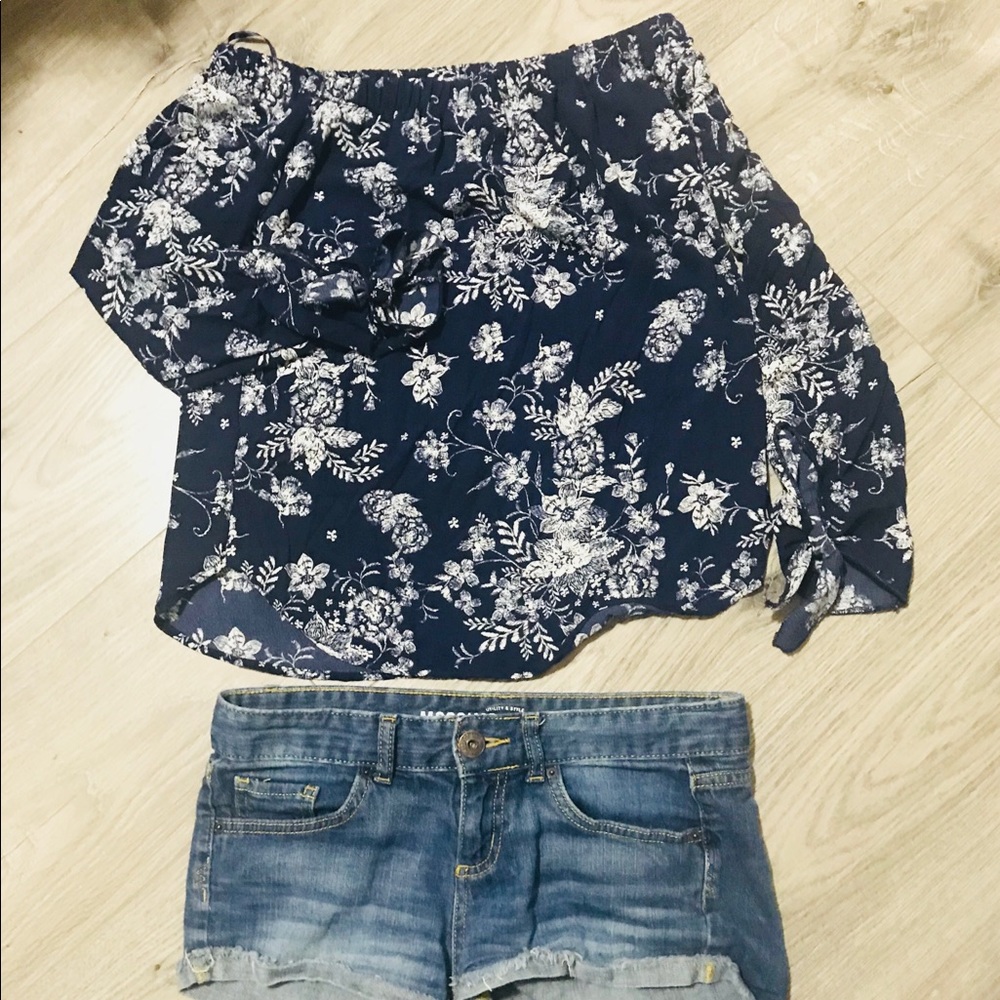 Floral off the shoulder blouse